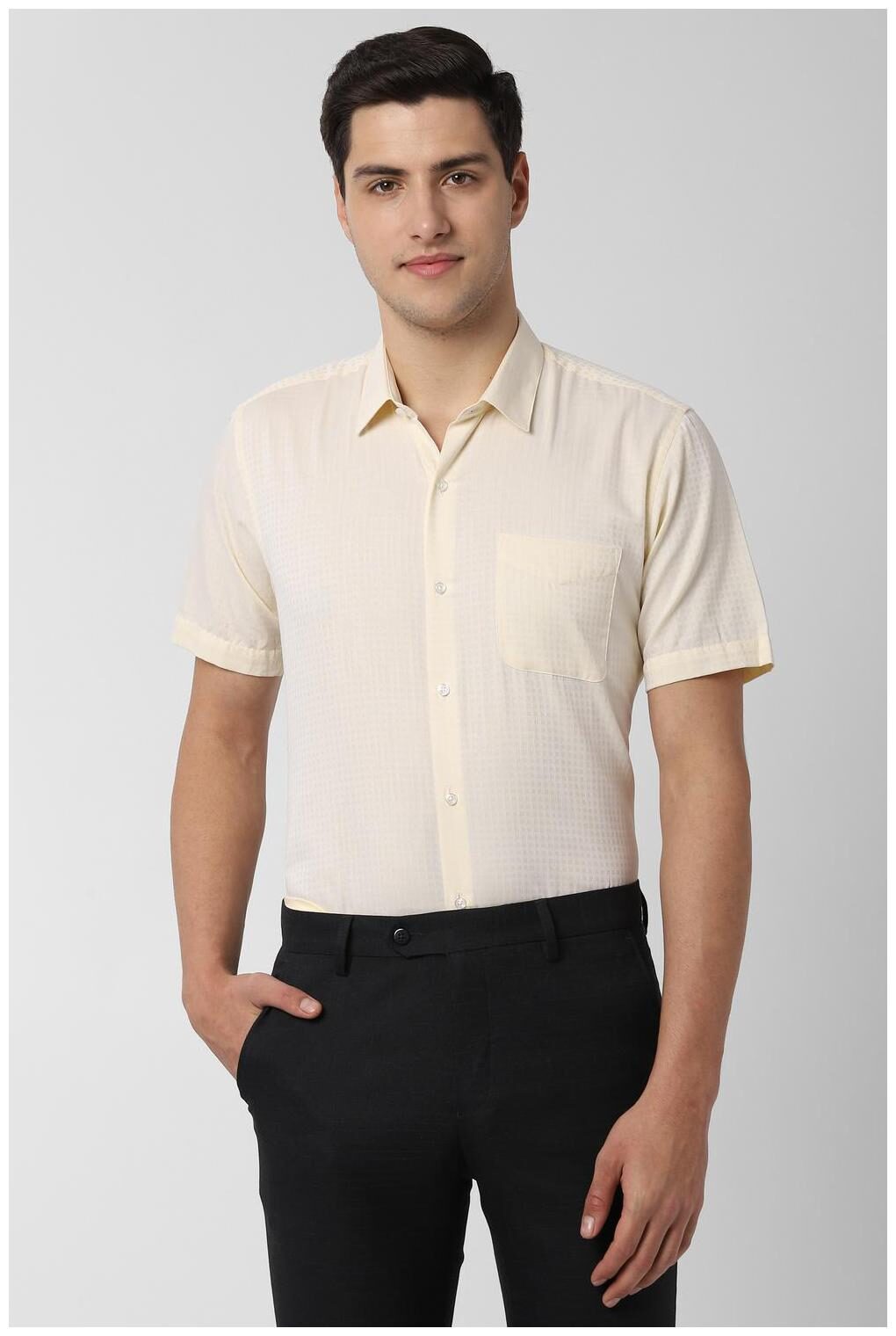 

Peter England Men Regular fit Formal Shirt - Yellow