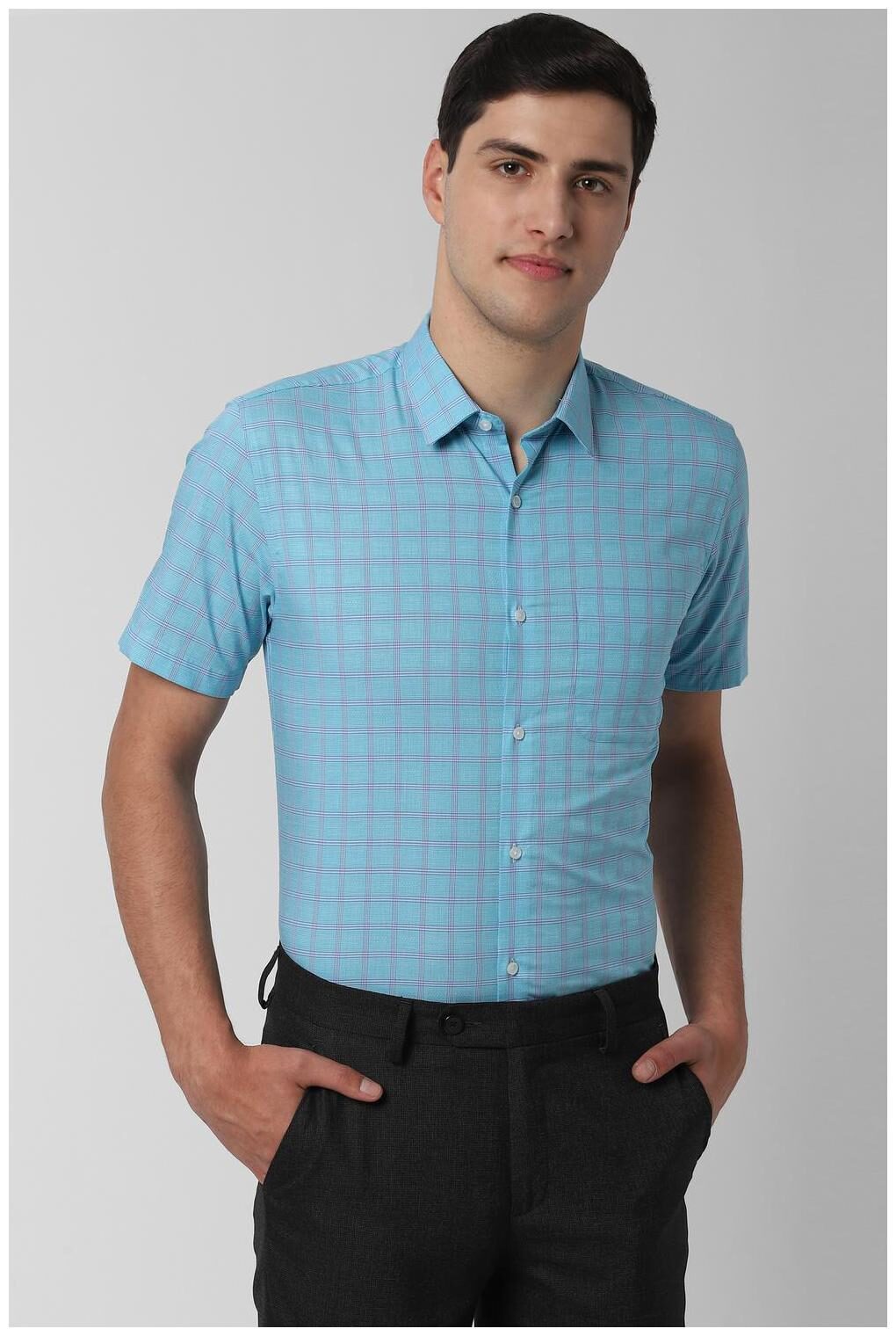 

Peter England Men Slim fit Formal Shirt - Blue