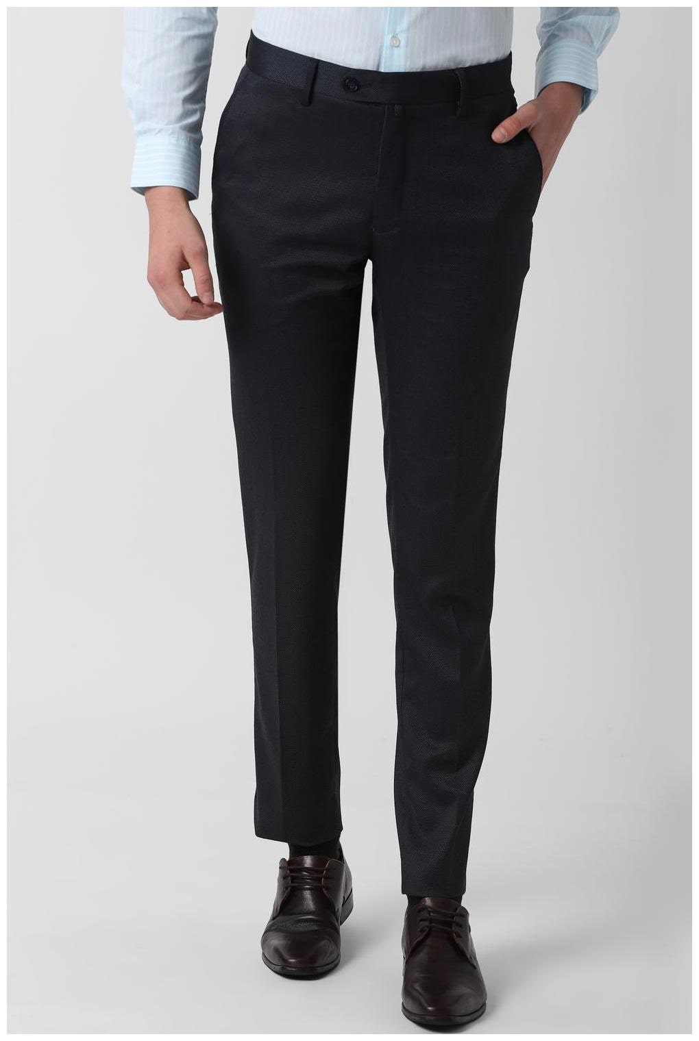 

Peter England Men Textured Slim Fit Formal Trouser - Blue