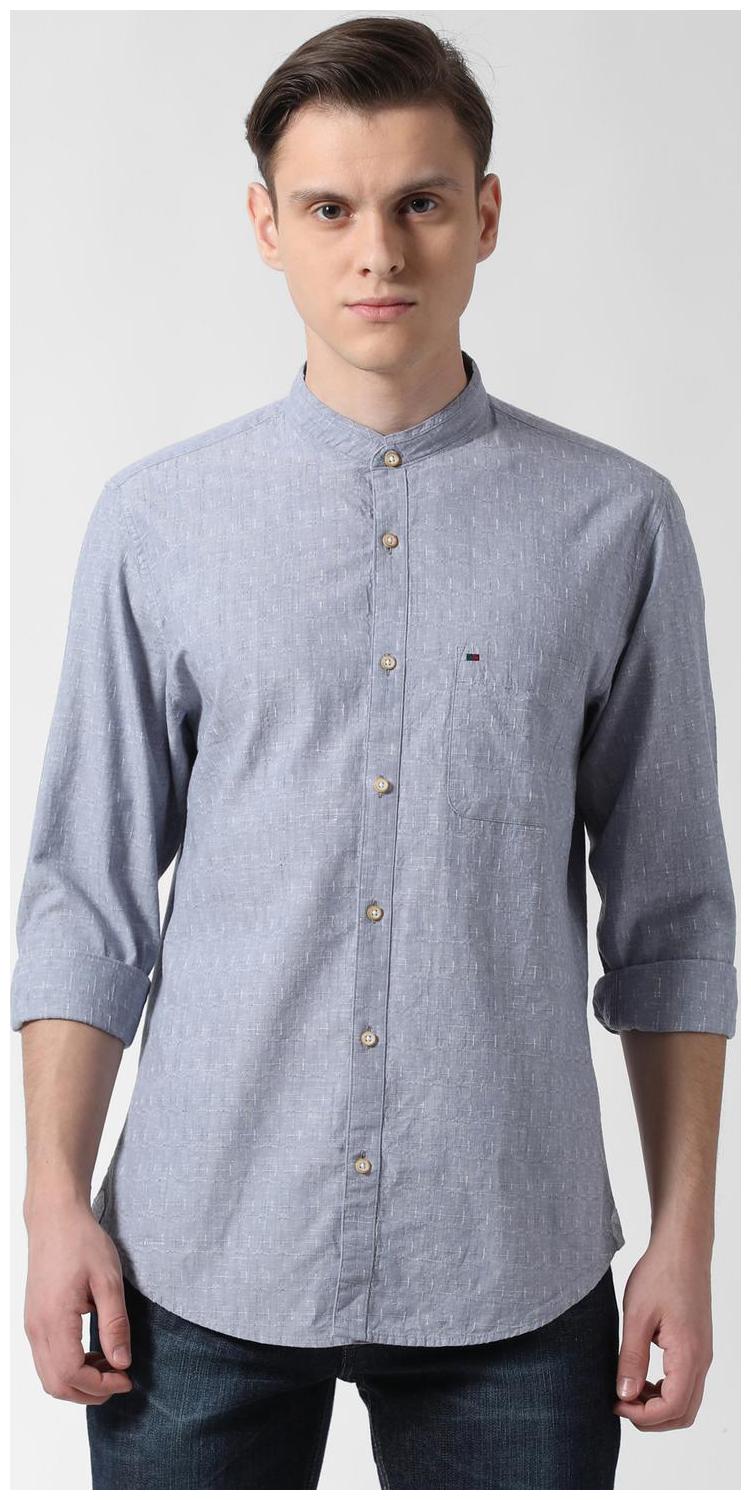 

Peter England Men Grey Solid Slim Fit Casual Shirt