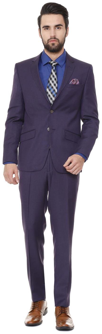 

Peter England Men Purple Solid Slim fit Single Breasted Blazer