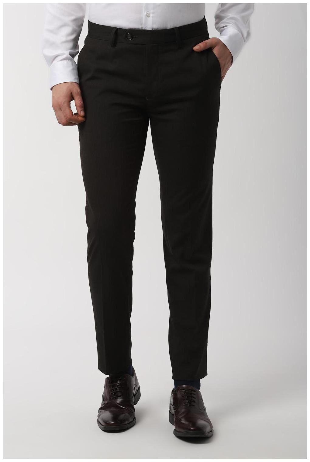 

Peter England Men Textured Slim Fit Formal Trouser - Black