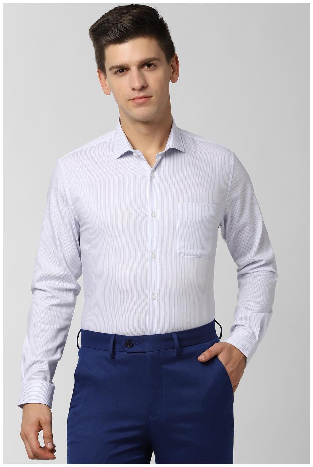 

Peter England Men Slim fit Formal Shirt - Blue