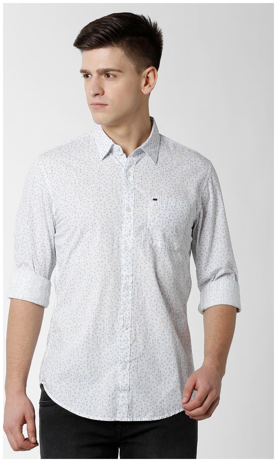 

Peter England Men White Printed Slim Fit Casual Shirt