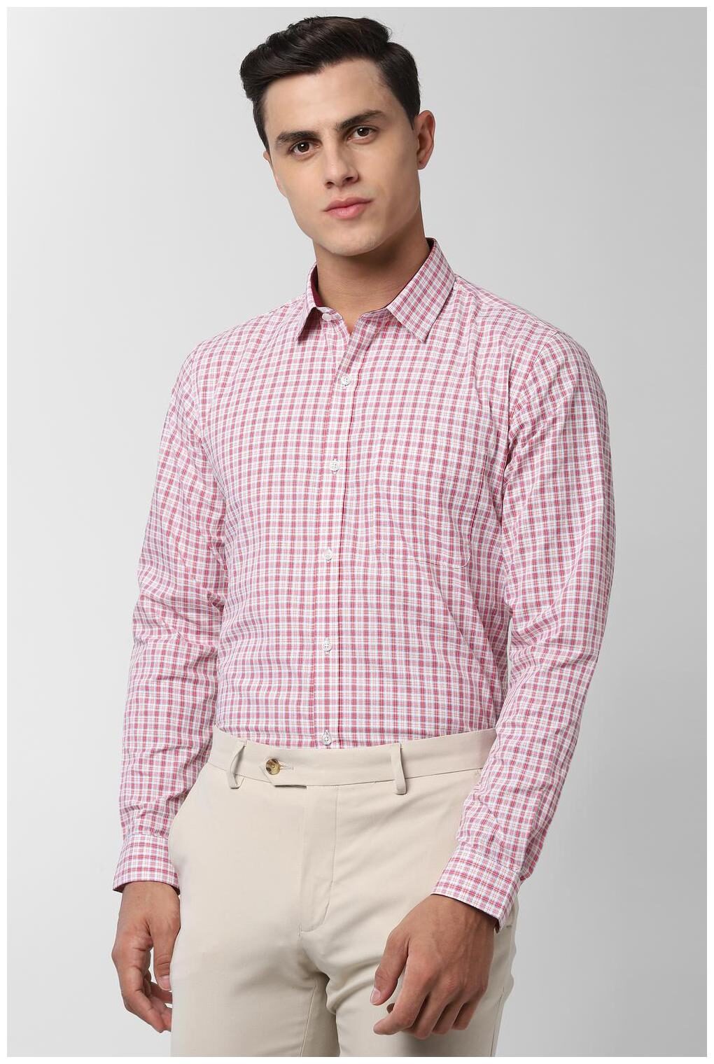 

Peter England Men Slim fit Formal Shirt - Pink