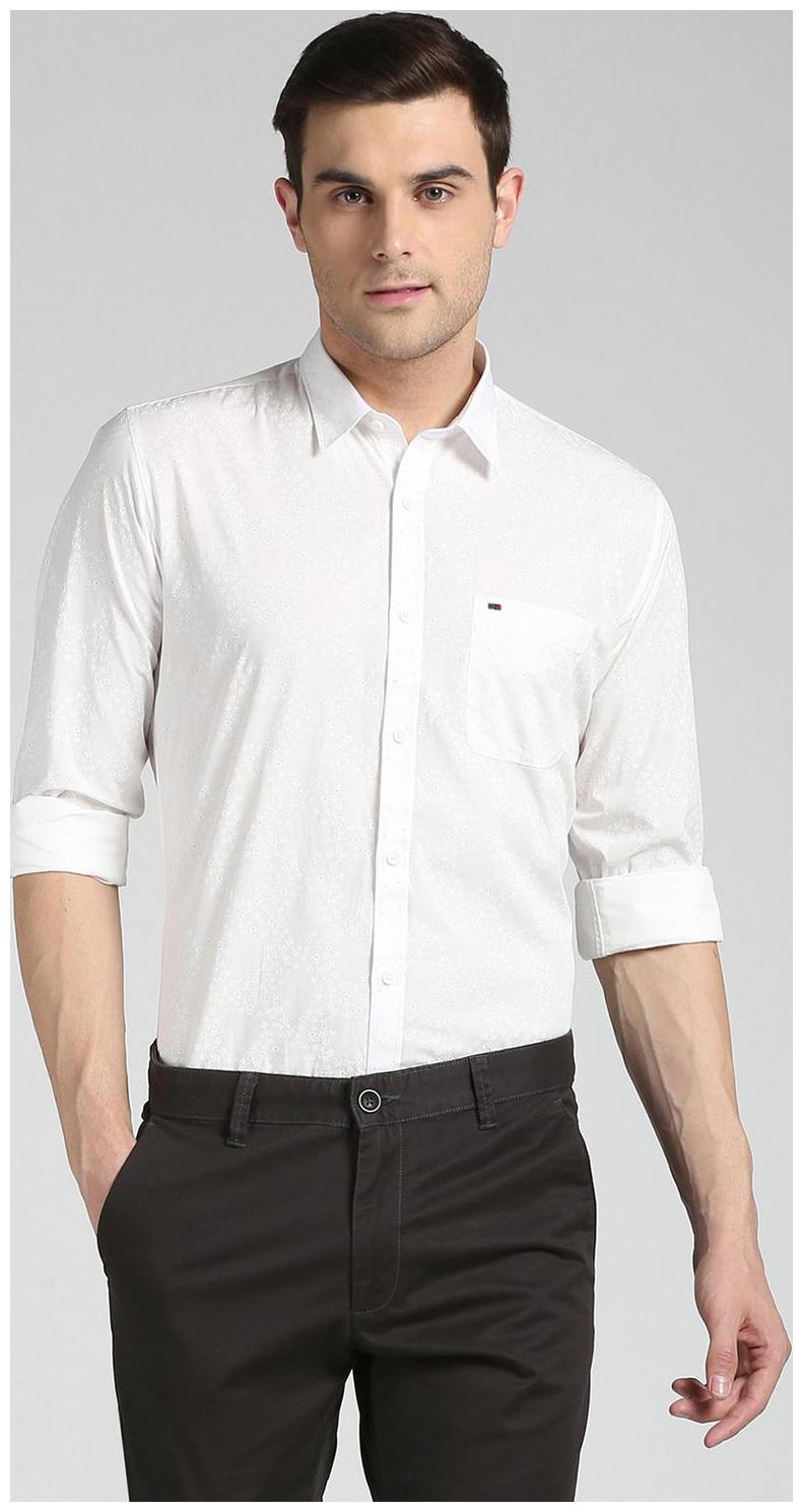 

Peter England Men White Printed Slim Fit Casual Shirt