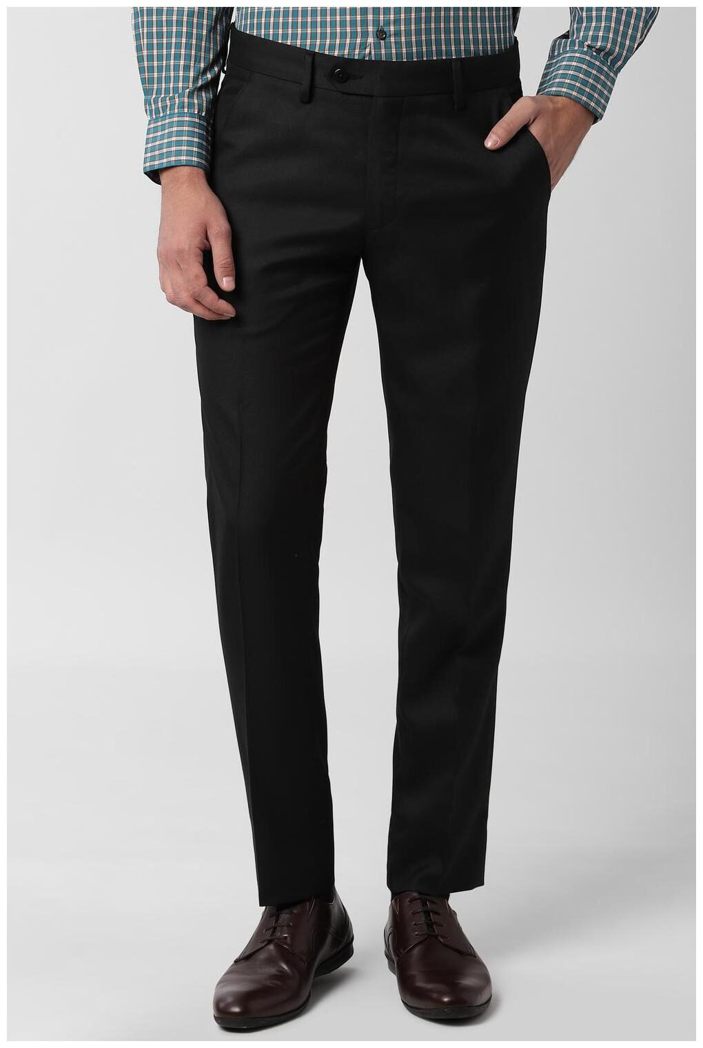 

Peter England Men Textured Slim Fit Formal Trouser - Black