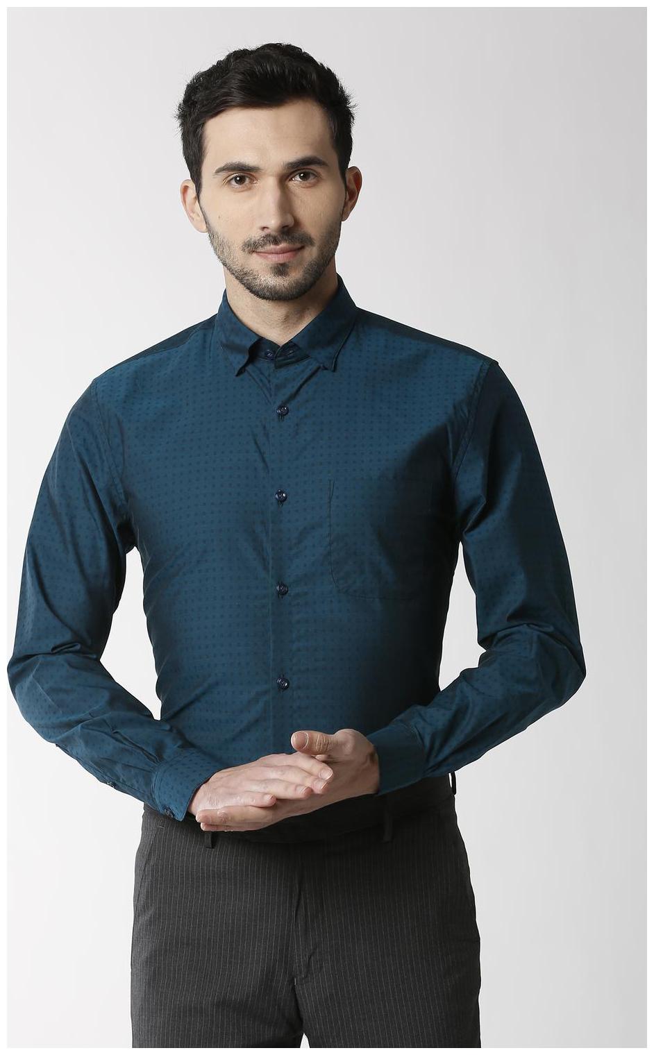 

Peter England Men Slim fit Formal Shirt - Blue