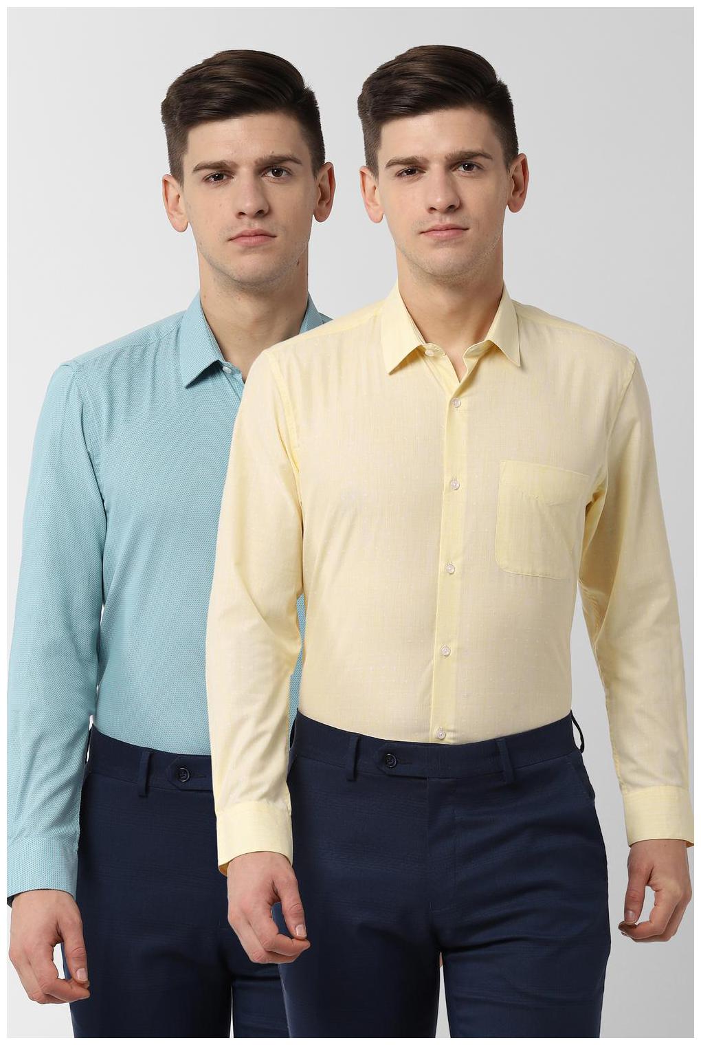 

Peter England Men Slim fit Formal Shirt - Yellow