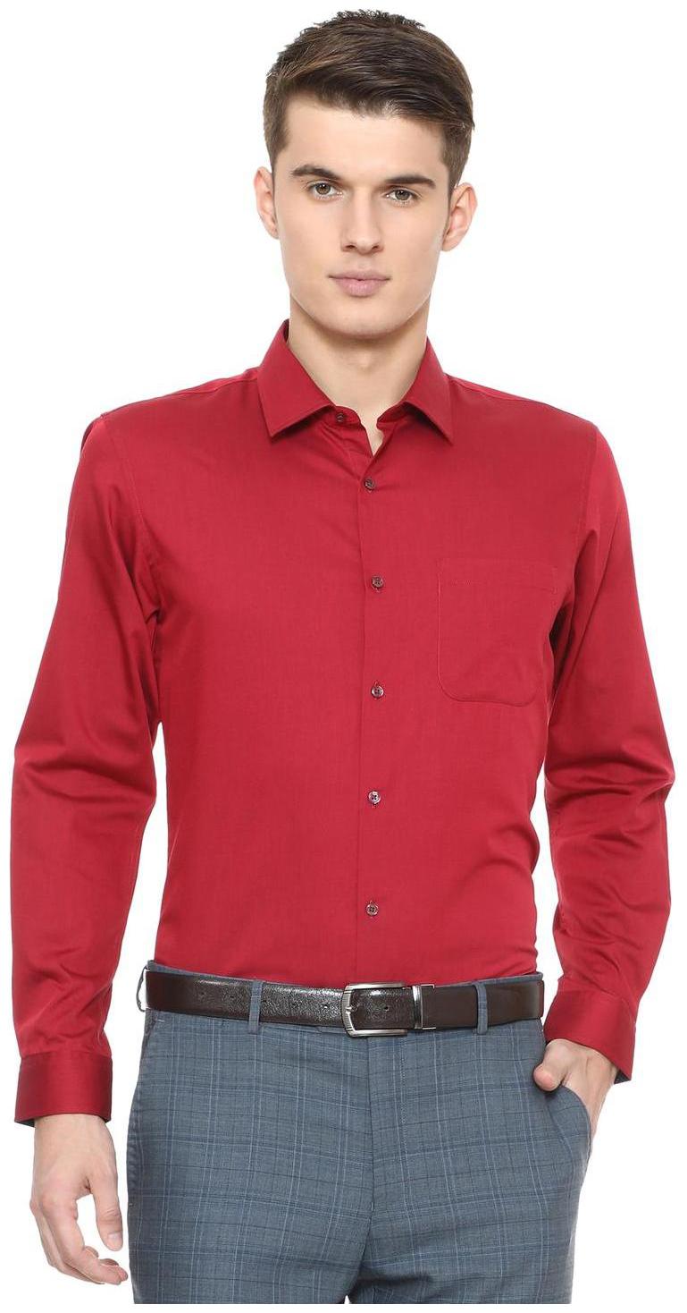 

Peter England Men Slim fit Formal Shirt - Maroon