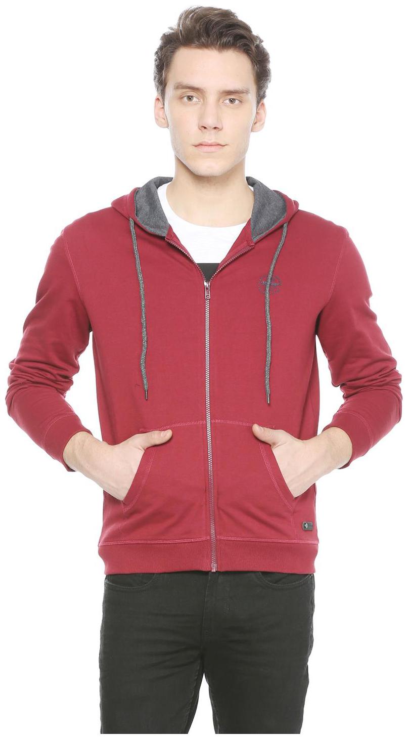 

Peter England Men Maroon Hooded Sweatshirt