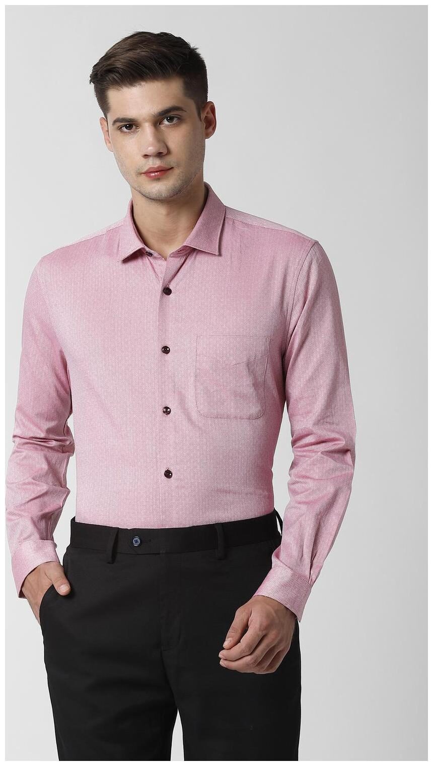 

Peter England Men Slim fit Formal Shirt - Pink