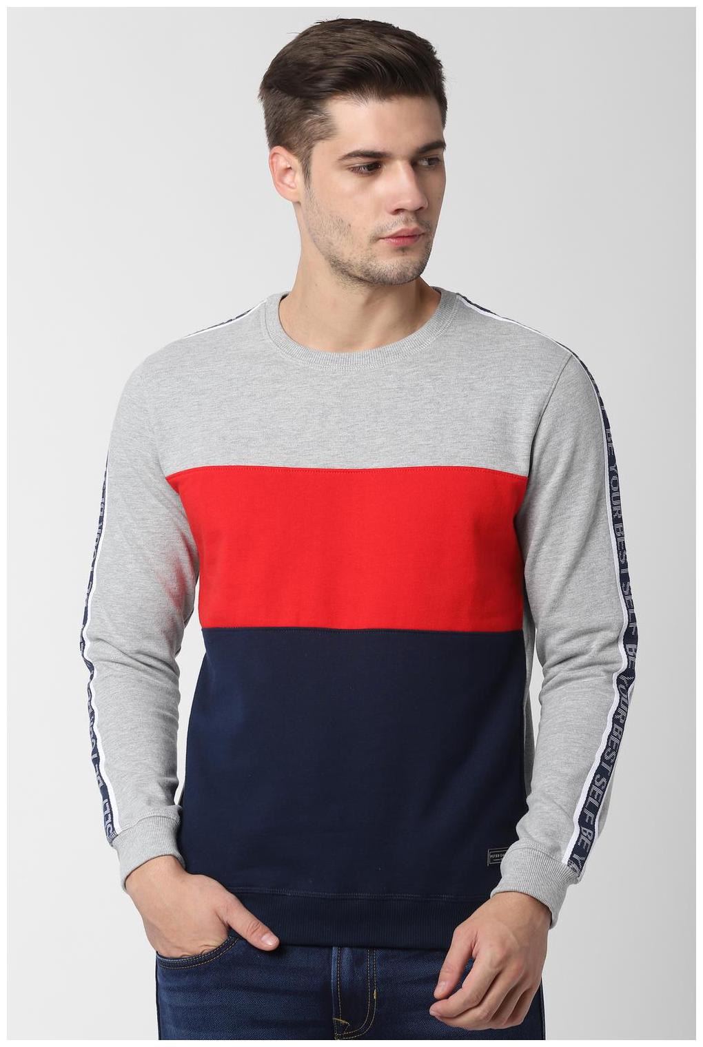 

Peter England Men Grey Round neck Sweatshirt