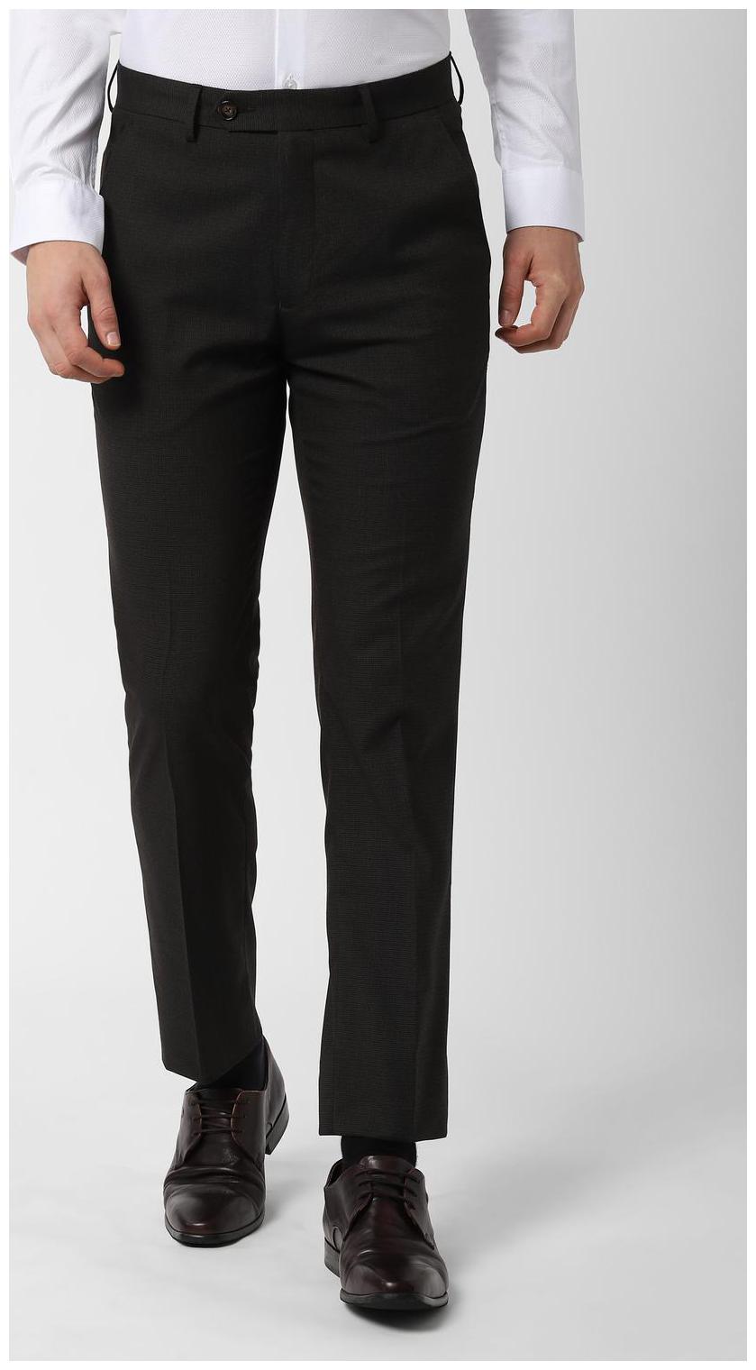 

Peter England Men Textured Slim Fit Formal Trouser - Black
