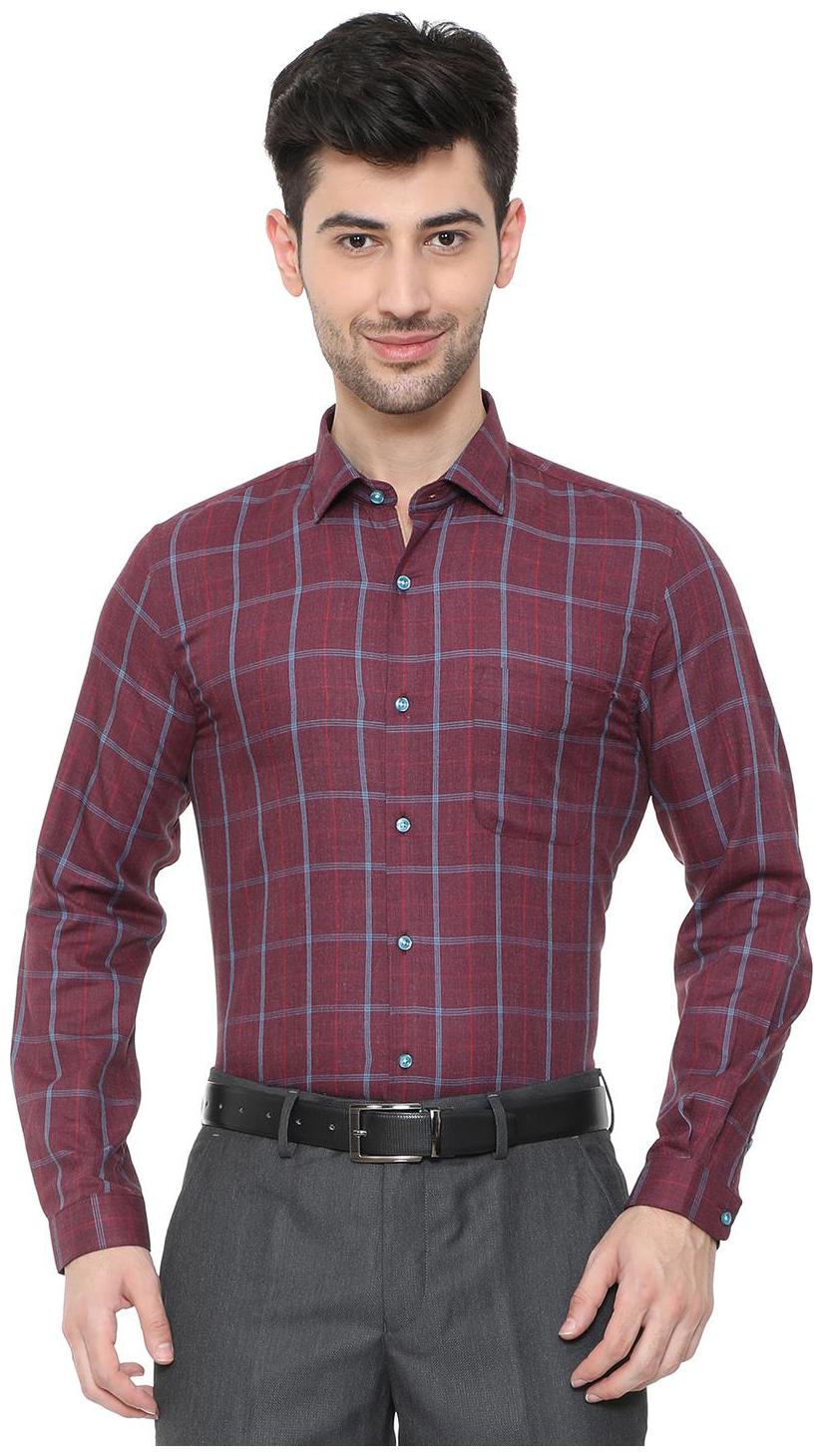 

Peter England Men Slim fit Formal Shirt - Maroon