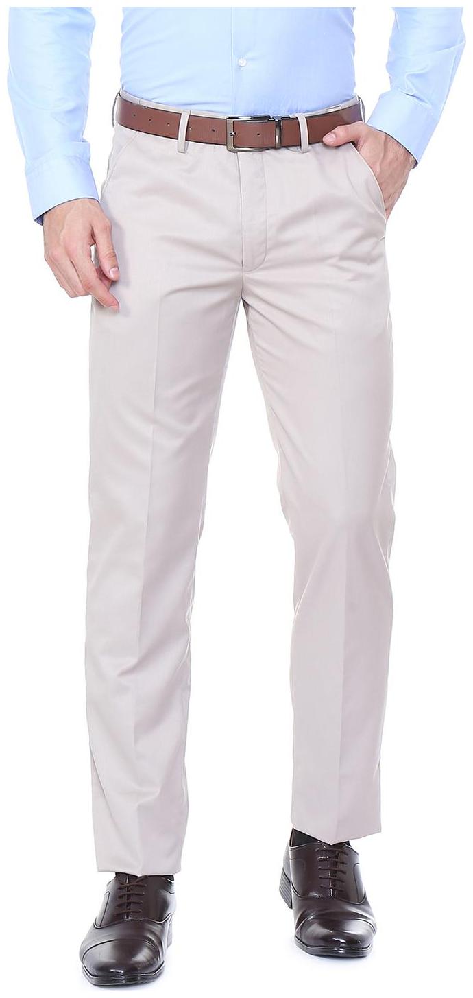 

Peter England Men Textured Slim Fit Formal Trouser - Cream