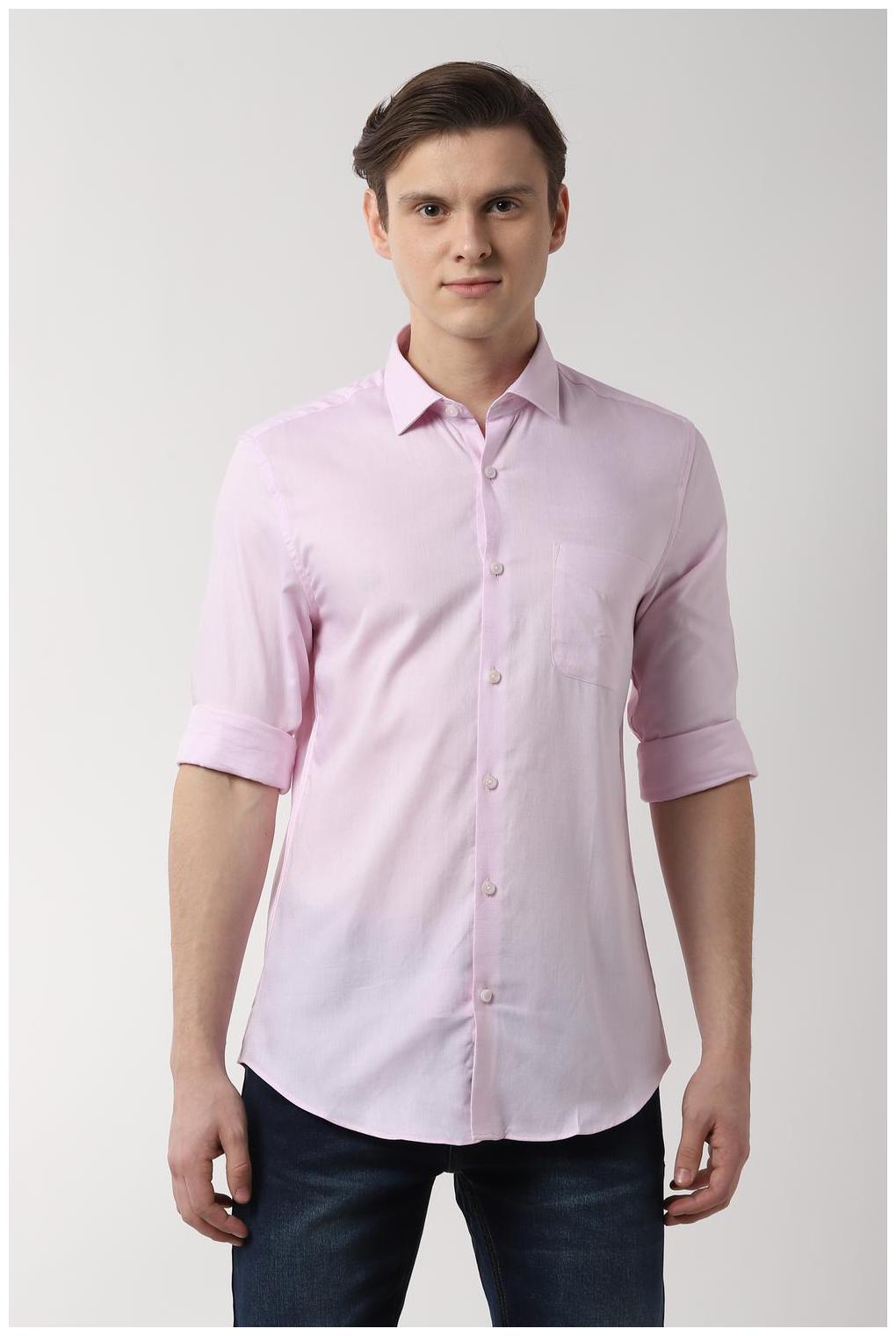 

Peter England Men Pink Weaved Slim Fit Casual Shirt