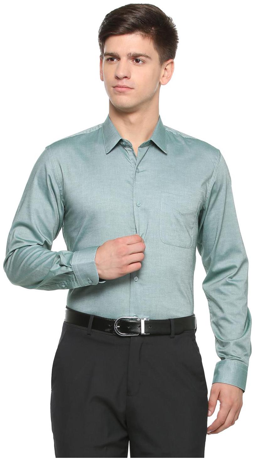 

Peter England Men Slim fit Formal Shirt - Green