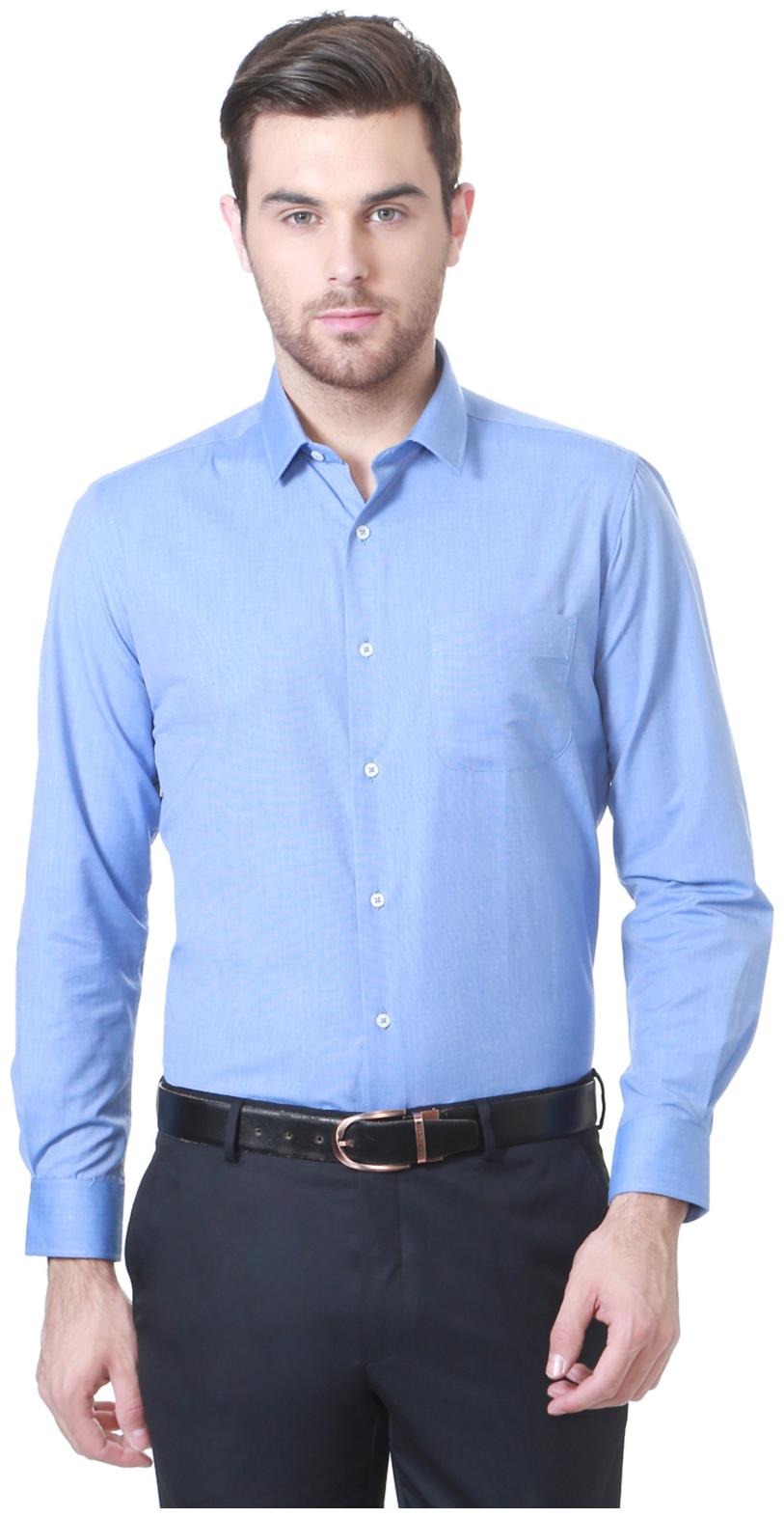 

Peter England Men Blue Solid Slim Fit Casual Shirt