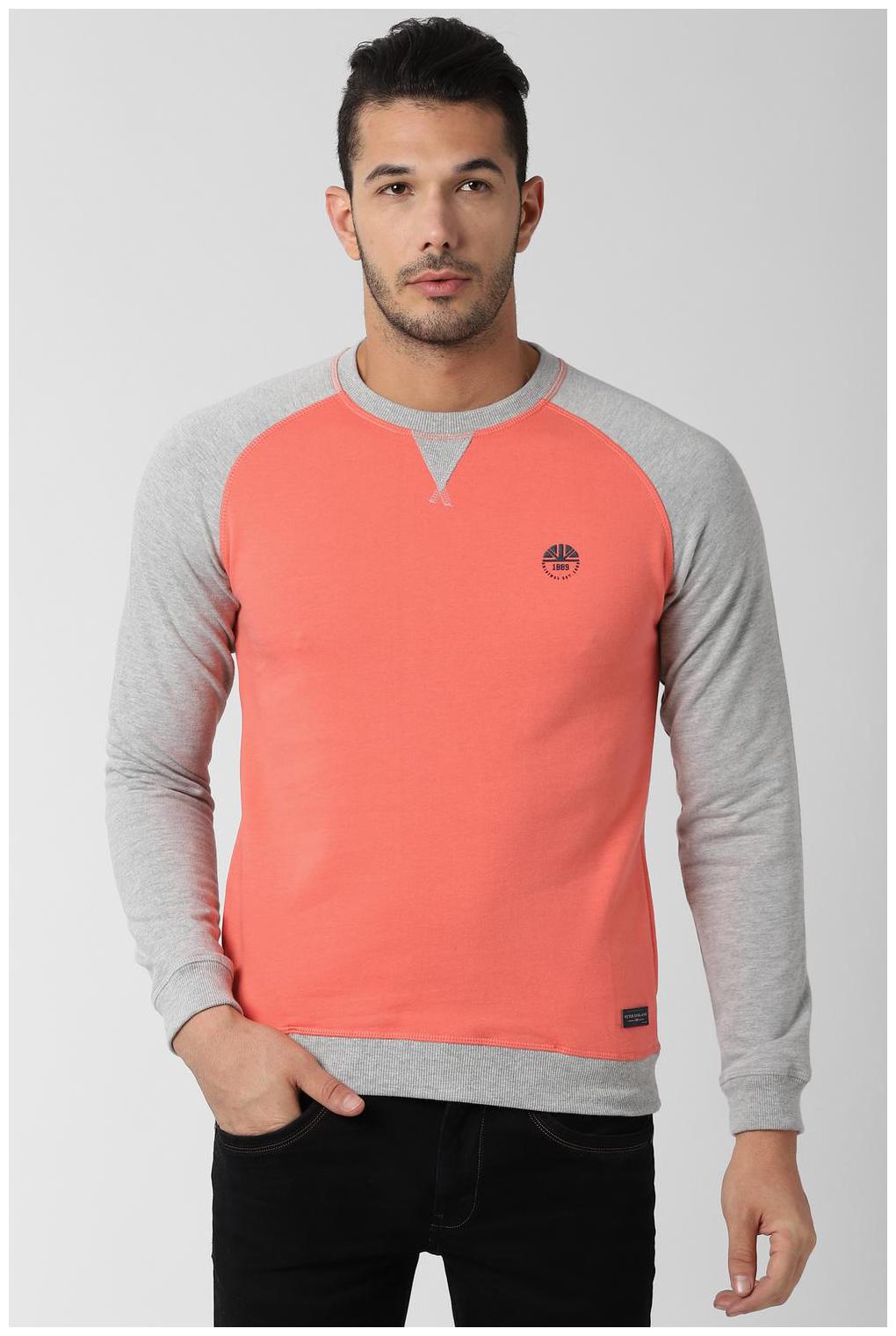 

Peter England Men Orange Round neck Sweatshirt