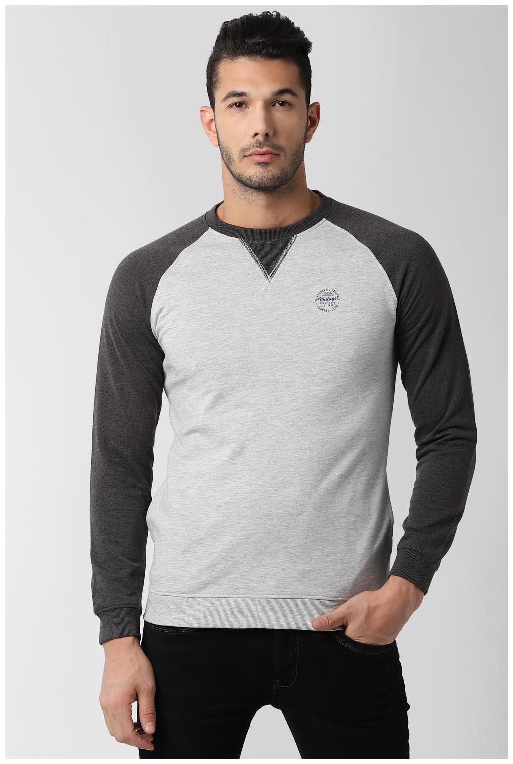 

Peter England Men Grey Round neck Sweatshirt
