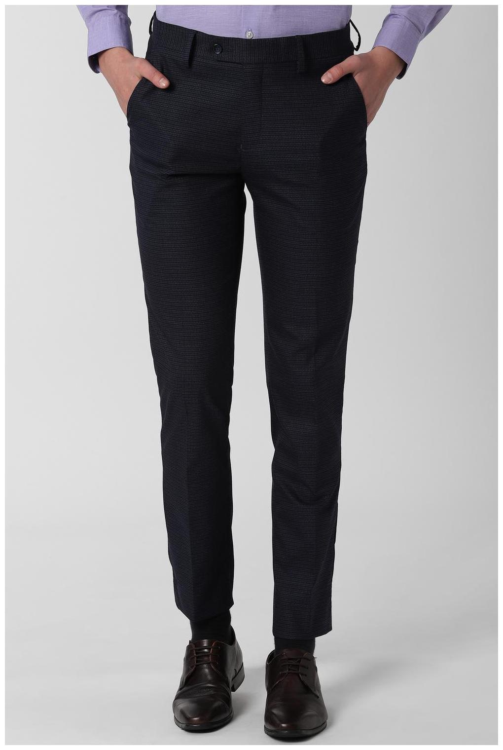 

Peter England Men Textured Slim Fit Formal Trouser - Blue
