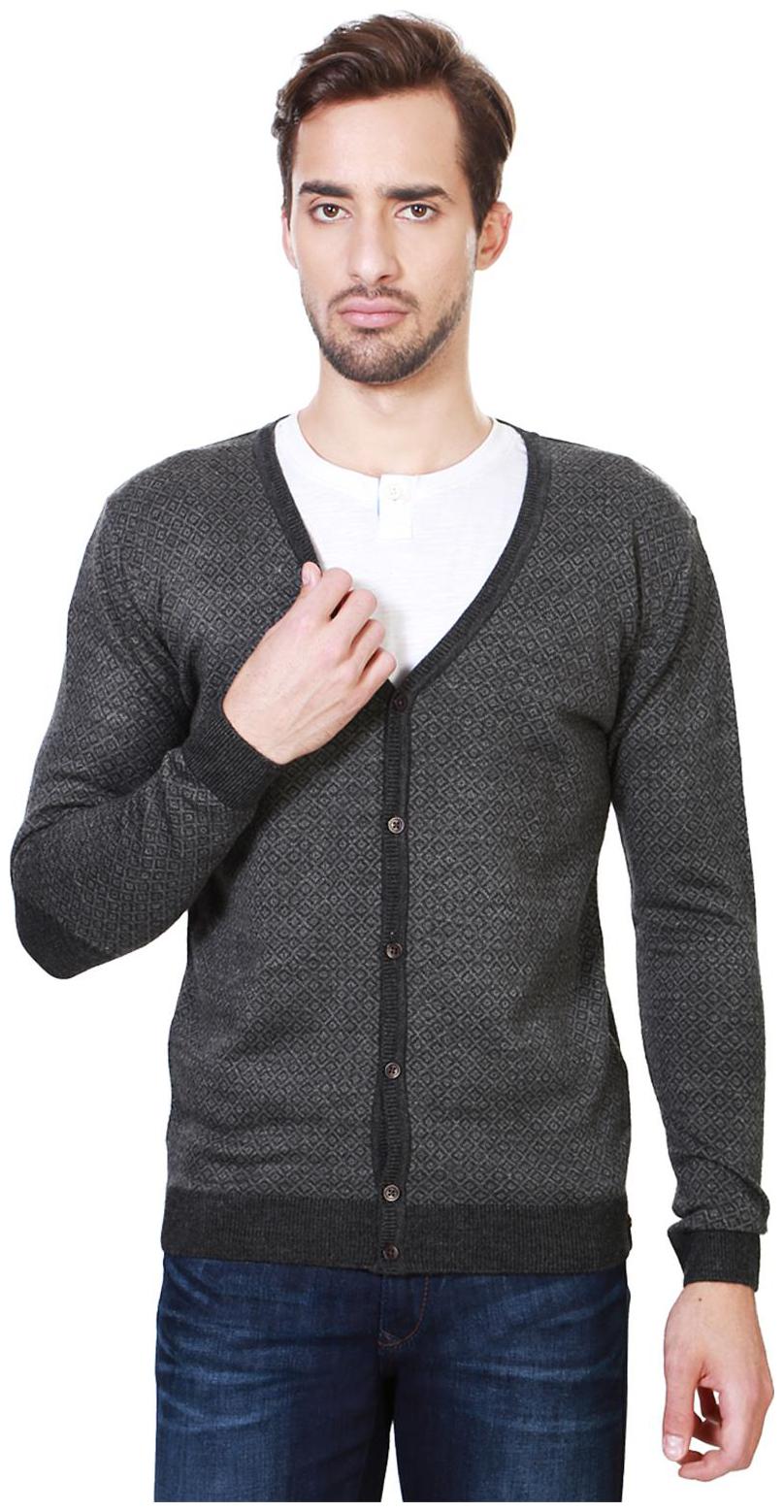 

Peter England Acrylic Grey Regular Fit Full Sleeves Cardigan