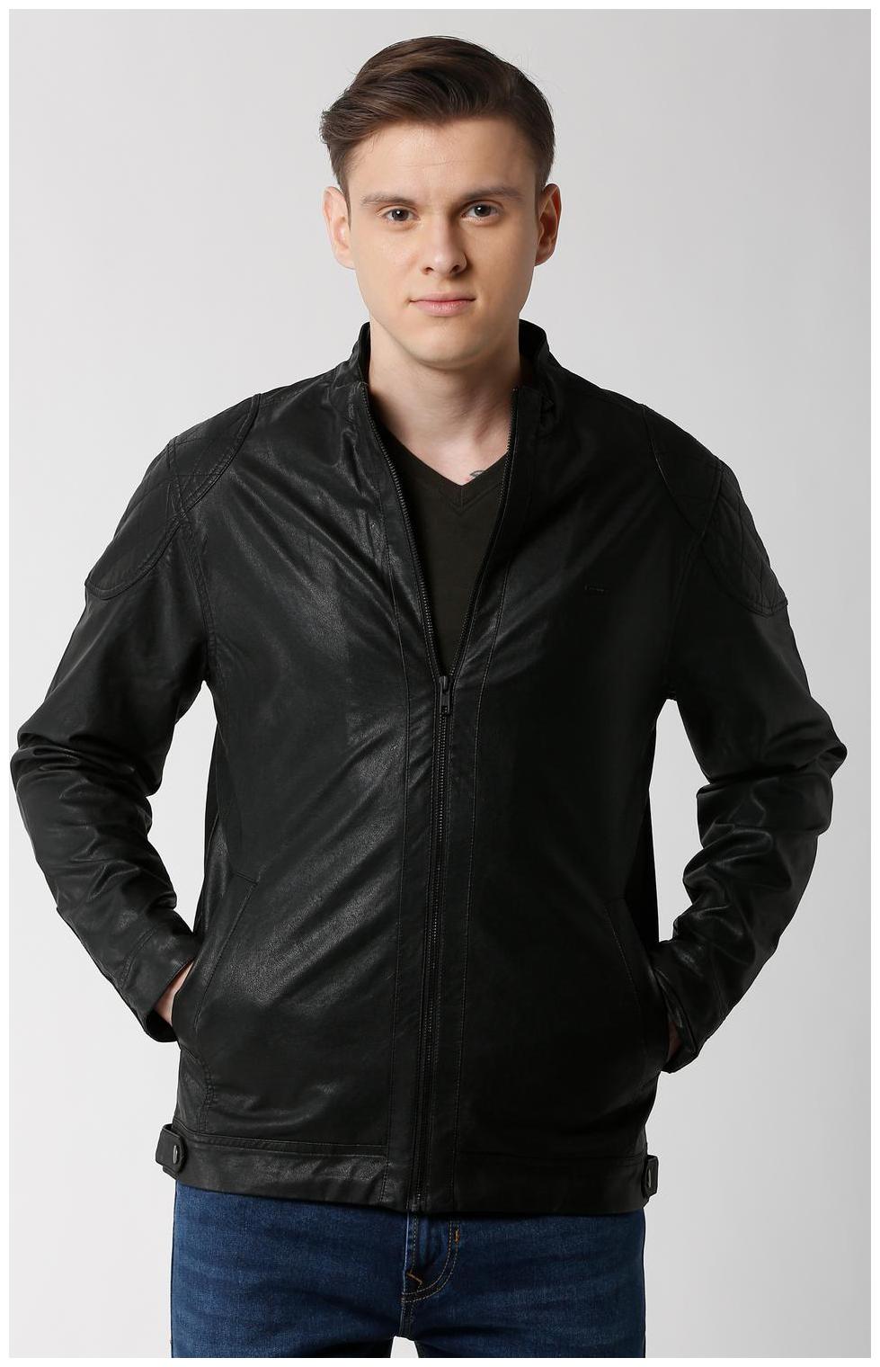 

Peter England Polyester Textured Jackets Black