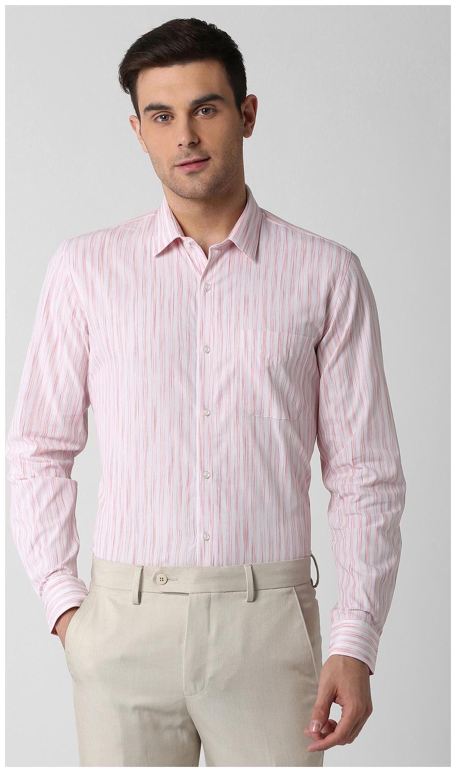 

Peter England Men Slim fit Formal Shirt - Pink