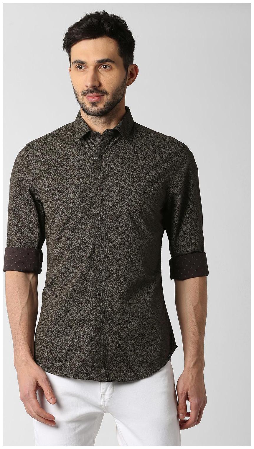 

Peter England Men Blue Printed Slim Fit Casual Shirt