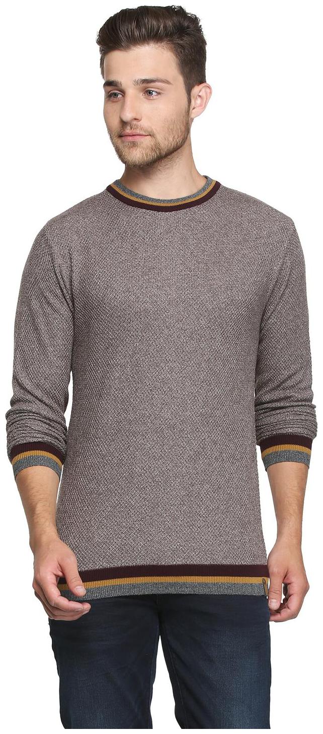 

Peter England Men Brown Round neck Pullover