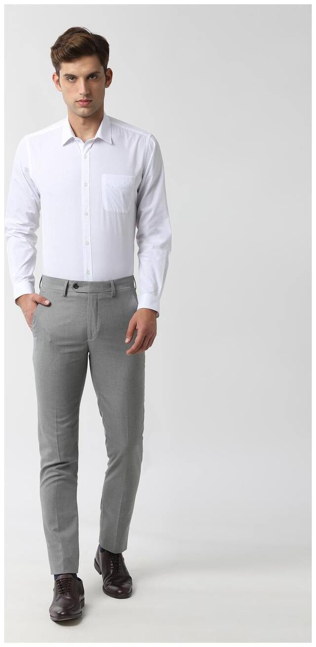 Peter England Men Slim fit Formal Shirt - White
