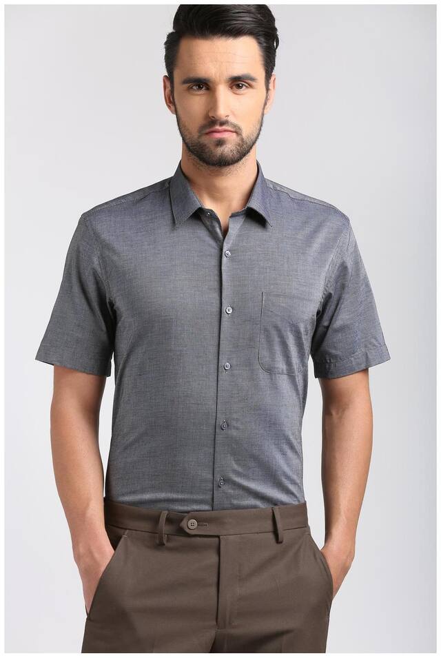 Peter England Men Regular fit Formal Shirt - Grey