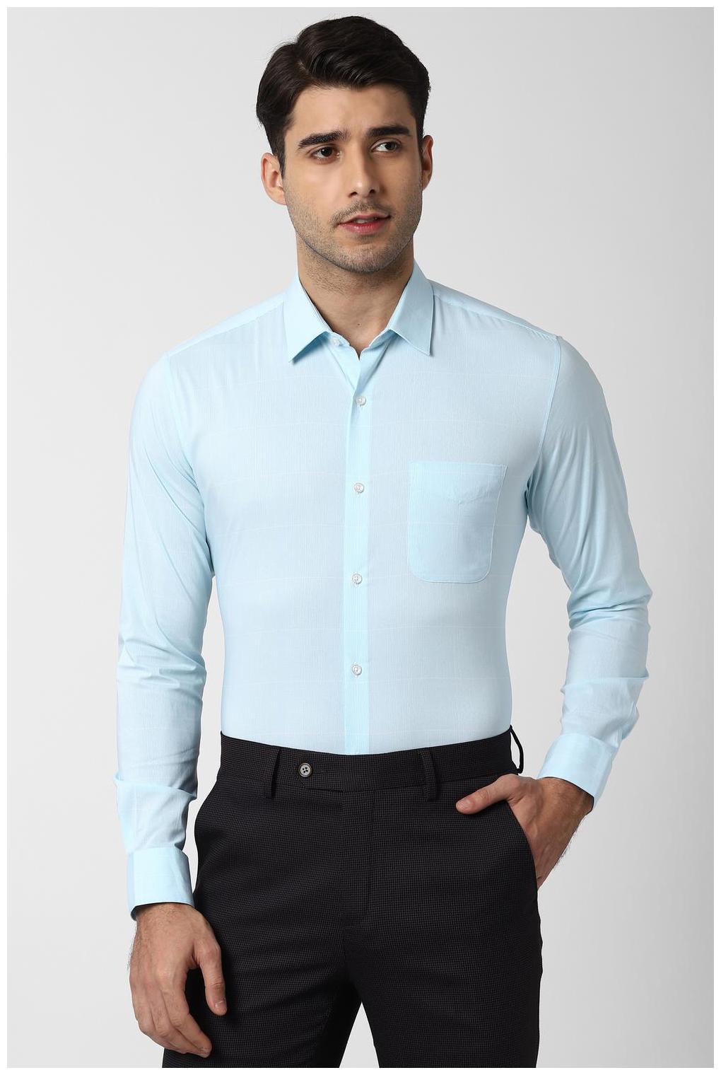 

Peter England Men Super slim fit Formal Shirt - Blue