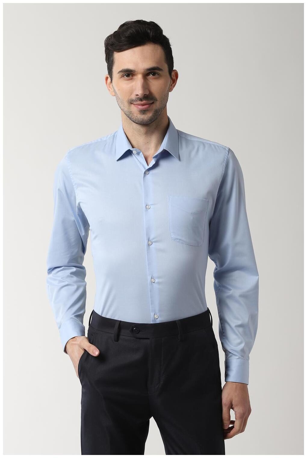 

Peter England Men Slim fit Formal Shirt - Blue