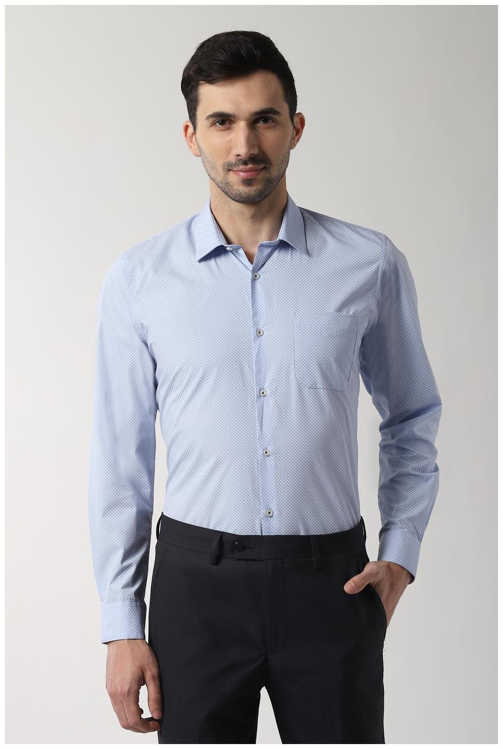 

Peter England Men Slim fit Formal Shirt - Blue
