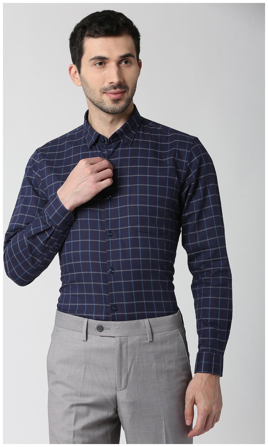 

Peter England Men Regular fit Formal Shirt - Blue