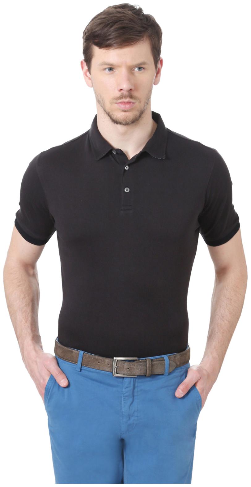 

Peter England Men Black Regular fit Cotton Polo collar T-Shirt - Pack Of 1