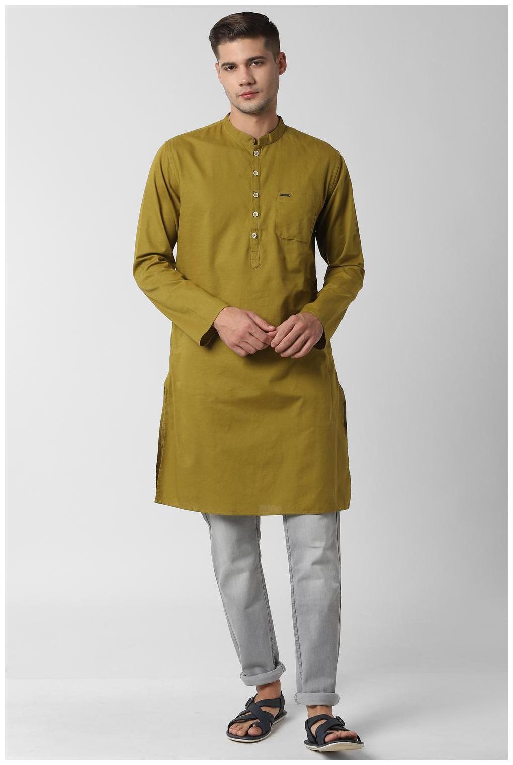 

Peter England Men Green Slim Fit Kurta