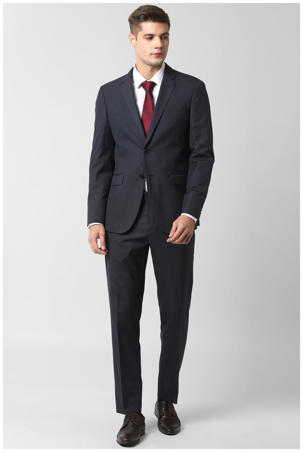 

Peter England Polyviscose Blazer and Trouser Blue