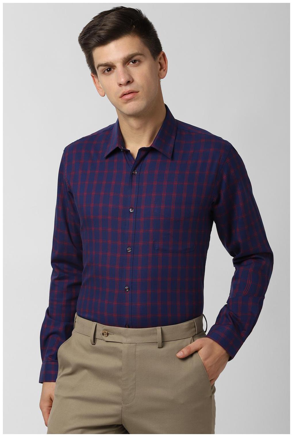 

Peter England Men Slim fit Formal Shirt - Navy blue