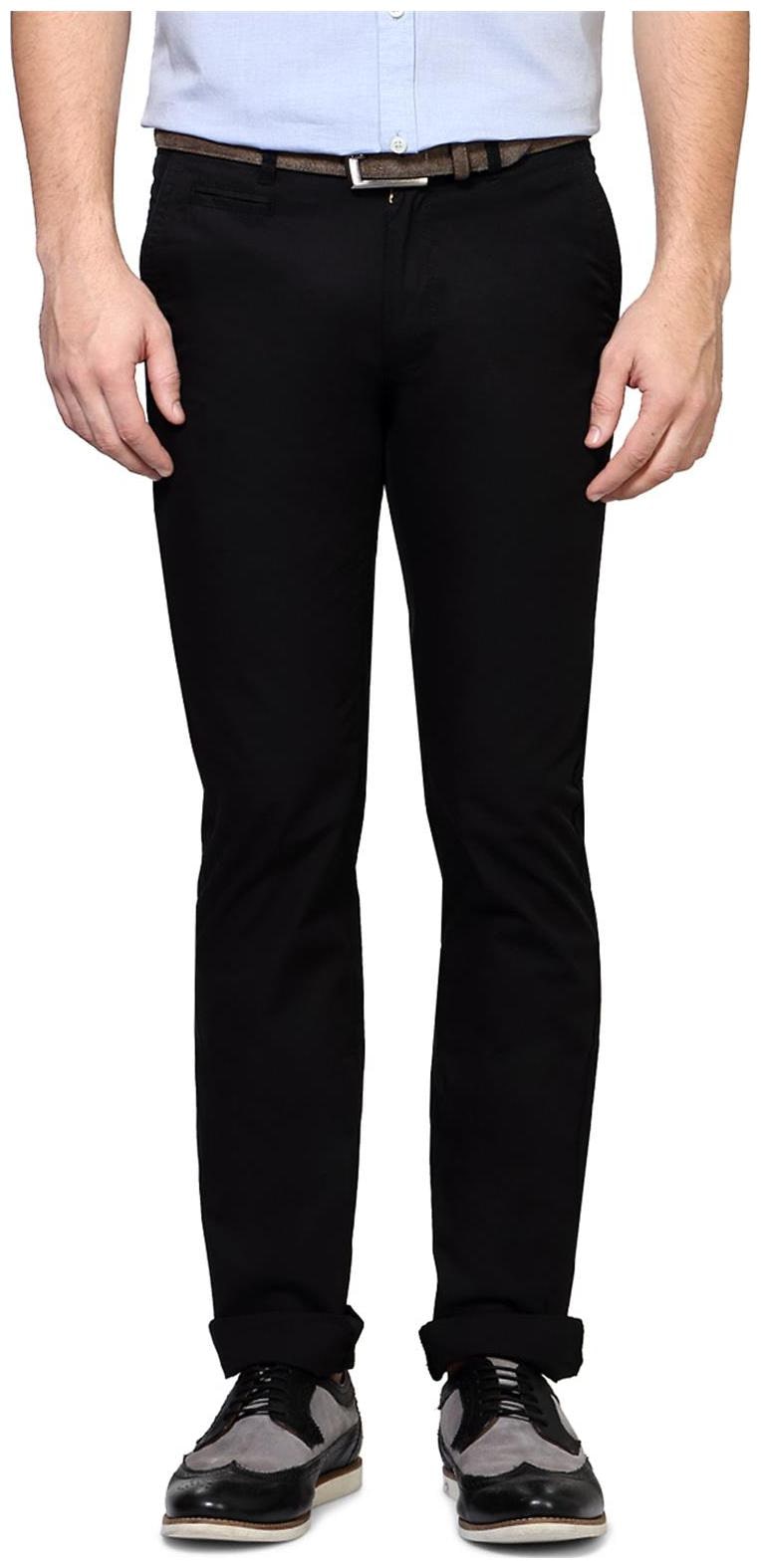 

Peter England Men Solid Regular Fit Formal Trouser - Black