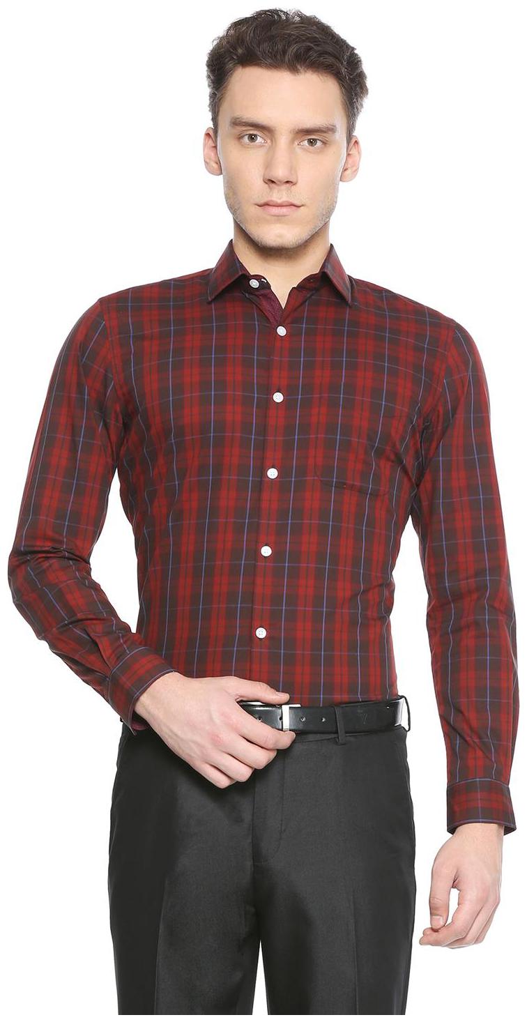 

Peter England Men Slim fit Formal Shirt - Maroon