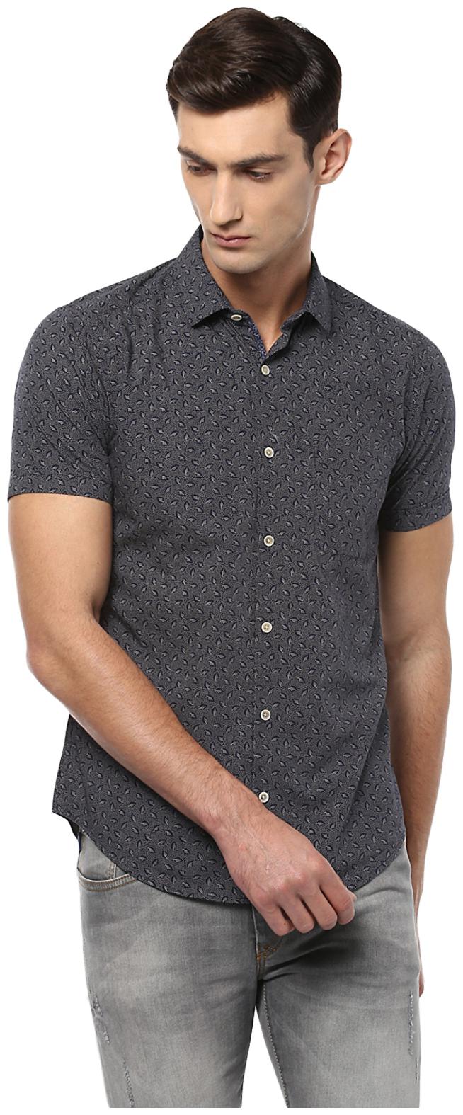 

Peter England Men Grey Floral Slim Fit Casual Shirt