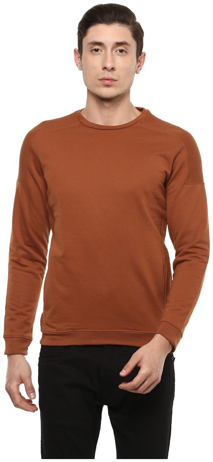 

Peter England Men Orange Round neck Sweatshirt