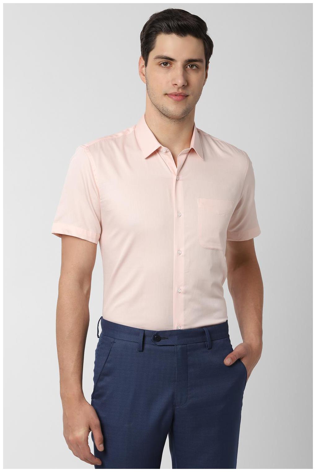 

Peter England Men Slim fit Formal Shirt - Peach