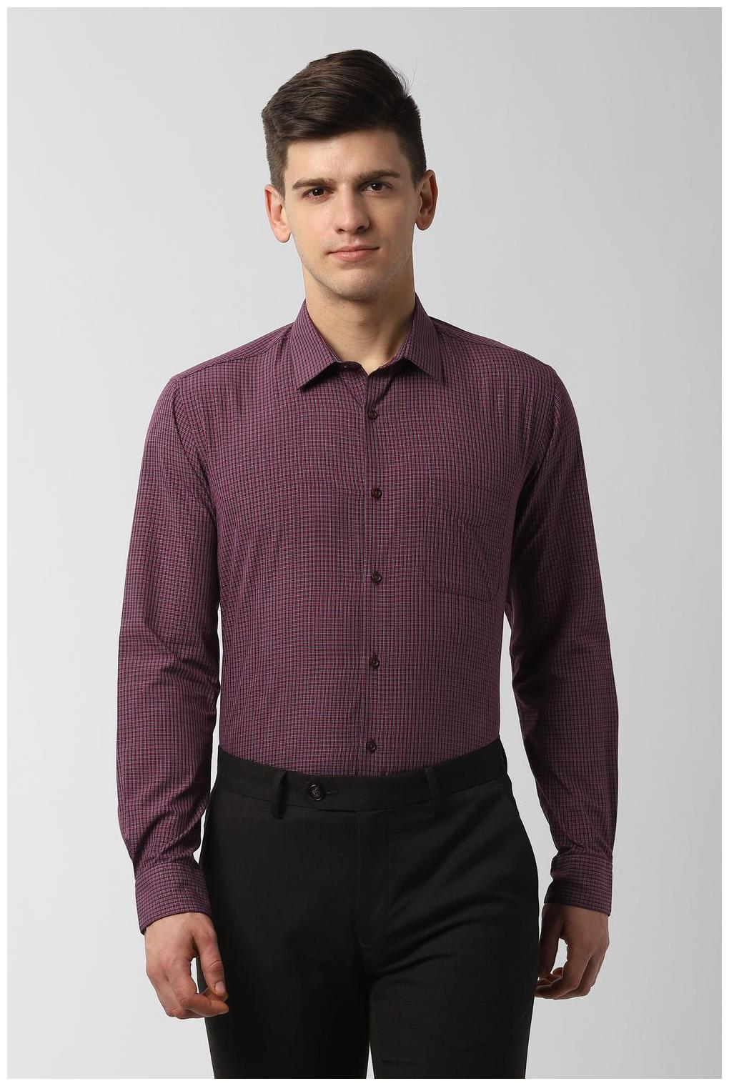 

Peter England Men Regular fit Formal Shirt - Maroon