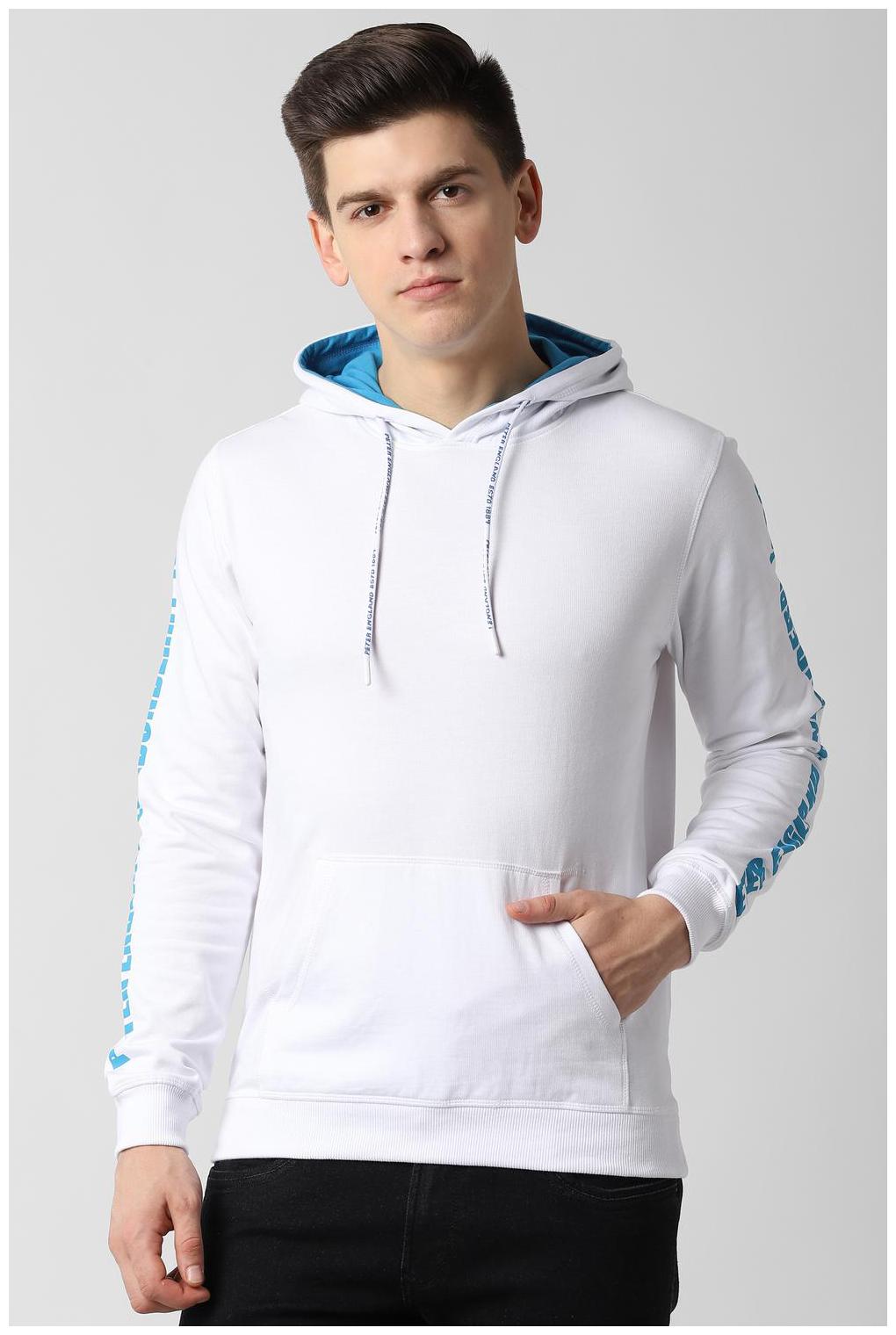 

Peter England Men White Hooded Hoodie
