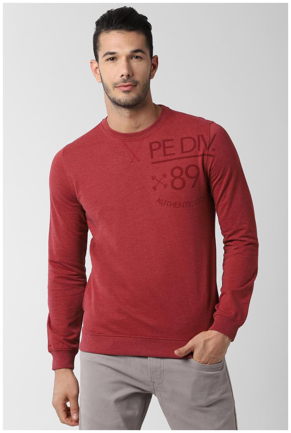 

Peter England Men Maroon Round neck Sweatshirt