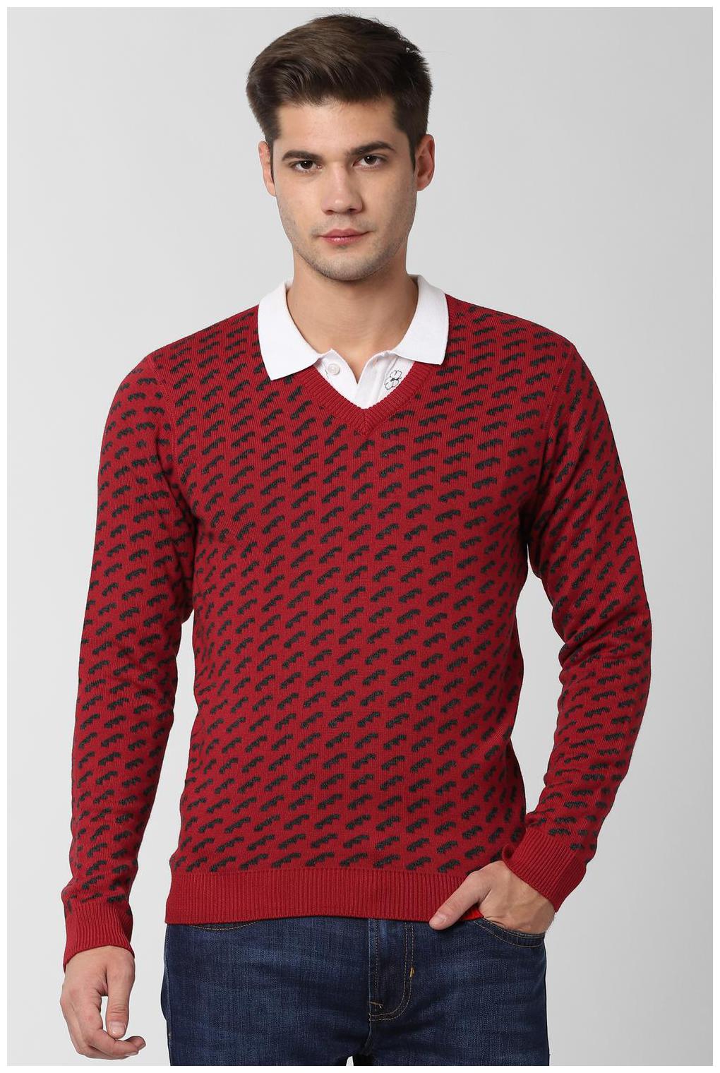 

Peter England Men Acrylic Pullover Red
